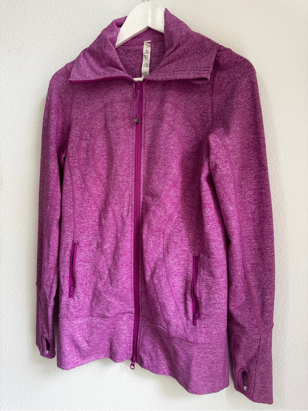 Lululemon in Stride Activewear Jacket Full zip Heather Pink